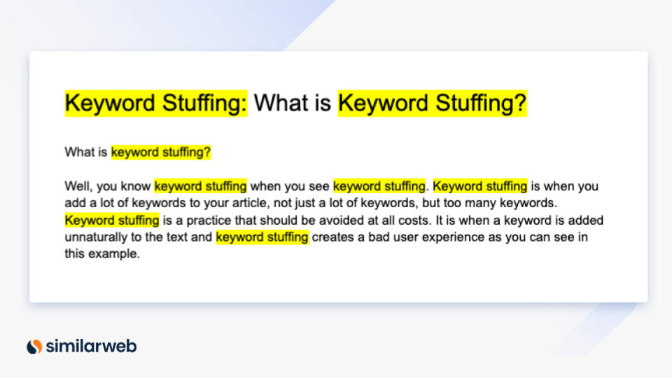 contoh keyword stuffing